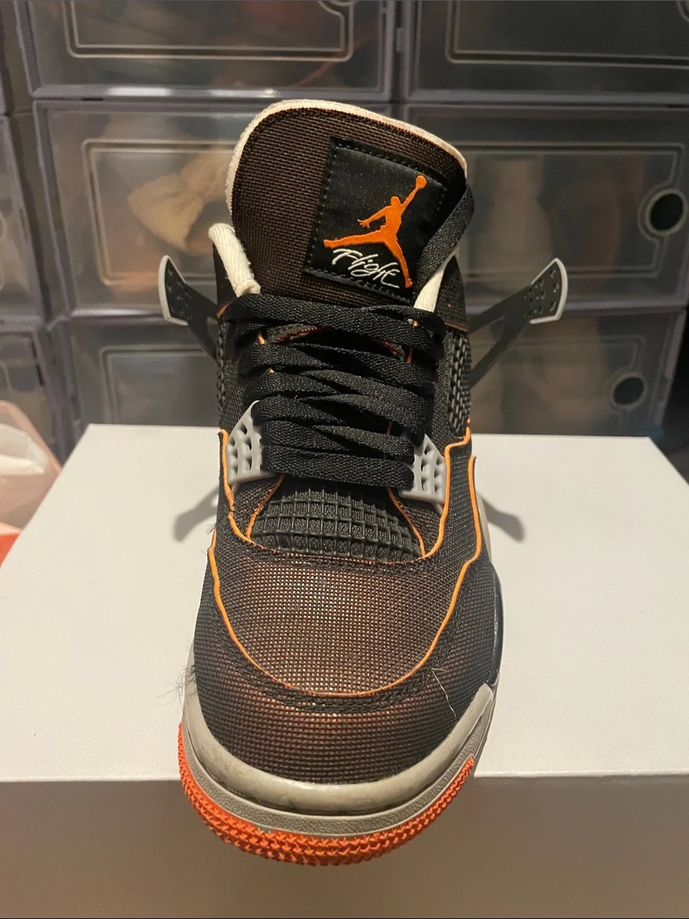 Jordan Black and Orange Low-Top Sneakers